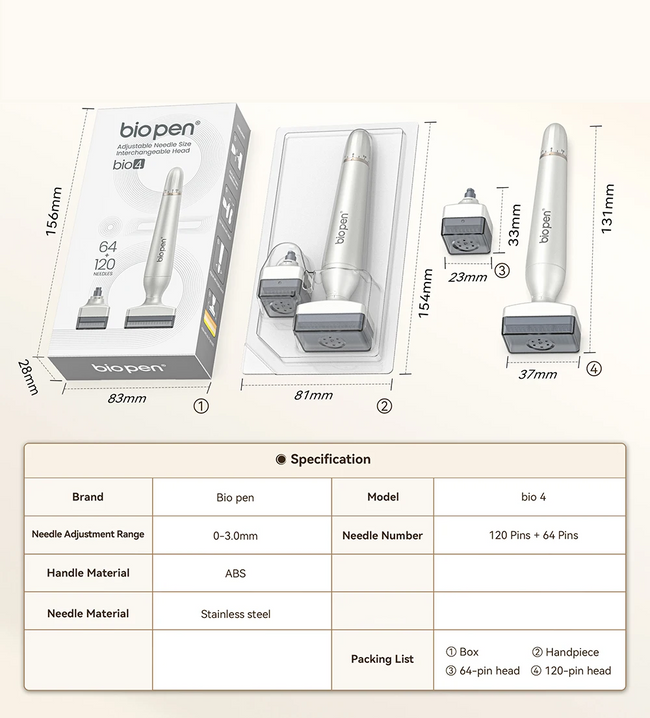 BioPen Bio 4 Dual Head Adjustable Derma Stamp